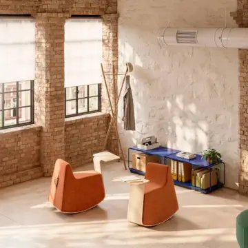 Pouf à bascule coworking Platero ambiance 3