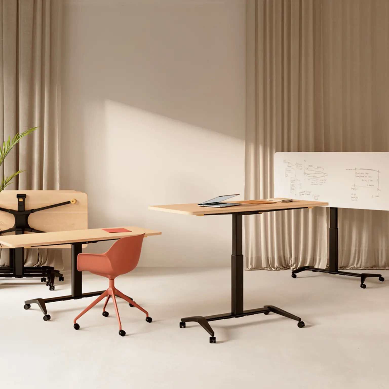 Bureau multifonction gaslift réglable & rabattable Dimmer ambiance noir et bois Bureau multifonction gaslift réglable & rabattable Dimmer ambiance noir et bois