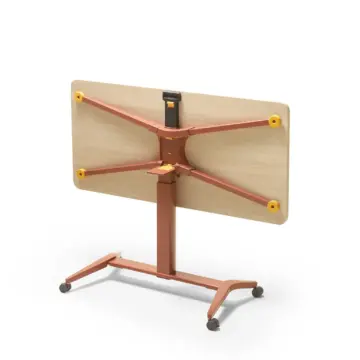 Bureau multifonction gaslift réglable & rabattable Dimmer terracota bois