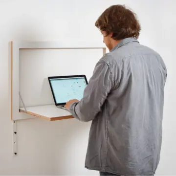 Bureau mural rabattable réglable en hauteur