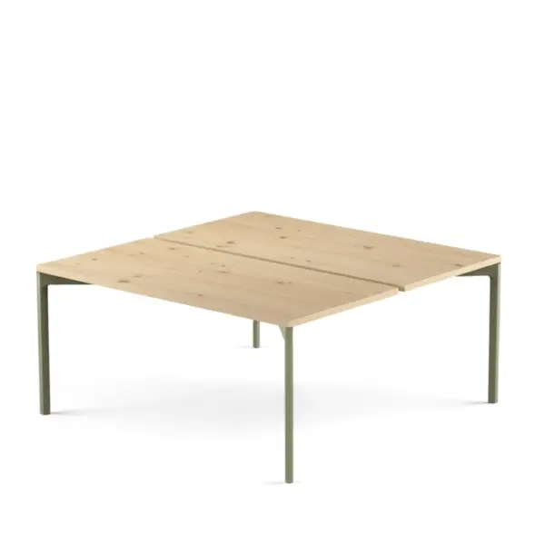 Hexa Bench bois et aluminium Vert olive