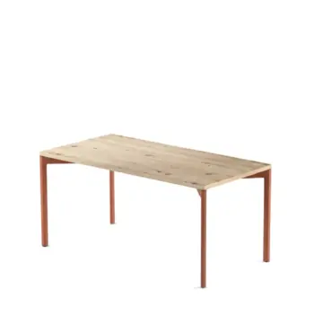 Hexa Bureau bois et aluminium droit terracotta