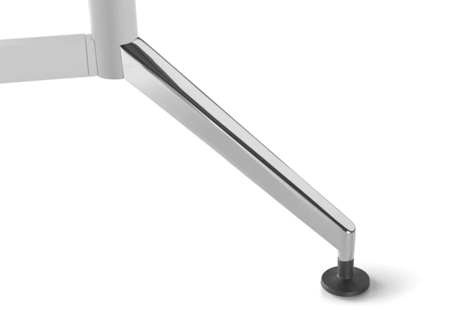 Table drone piètement blanc chrome