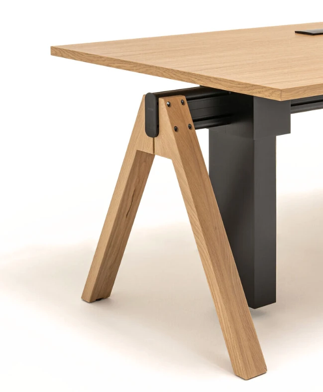 Bureau architecte assis debout électrique Aura détail piètement