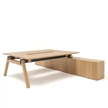 Bureau bench architecte en bois Aura avec rangement