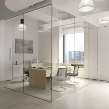 Bureau modulaire professionnel Connect Ambiance Crédence piètement panneau