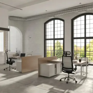 Bureau modulaire professionnel Connect Crédence piètement arche fermée
