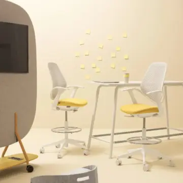 Chaise de bureau blanche Flow Assise haute