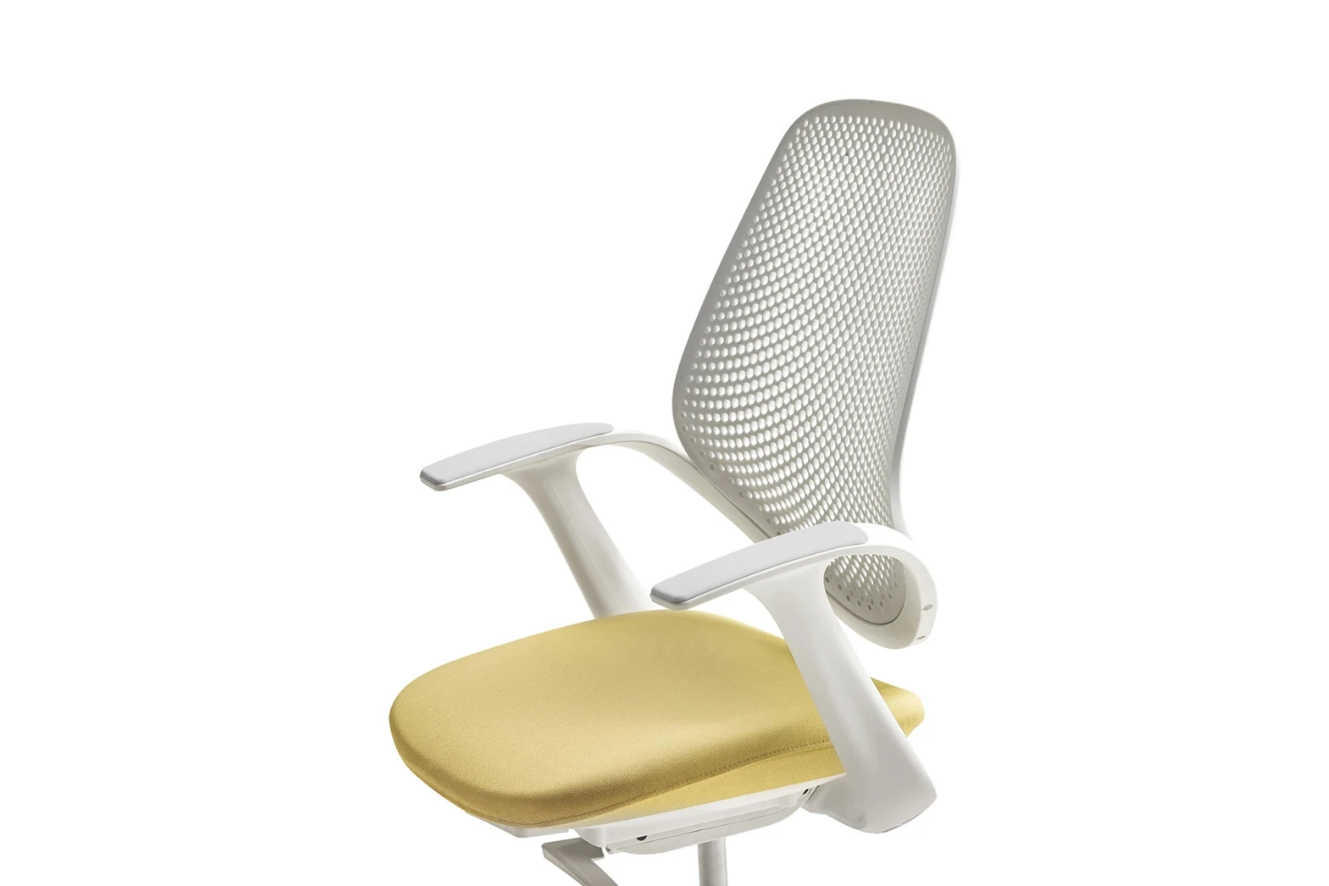 Chaise de bureau blanche Flow accoudoirs