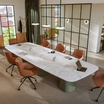 Table de réunion design Baelo à piètement sculptural (2)