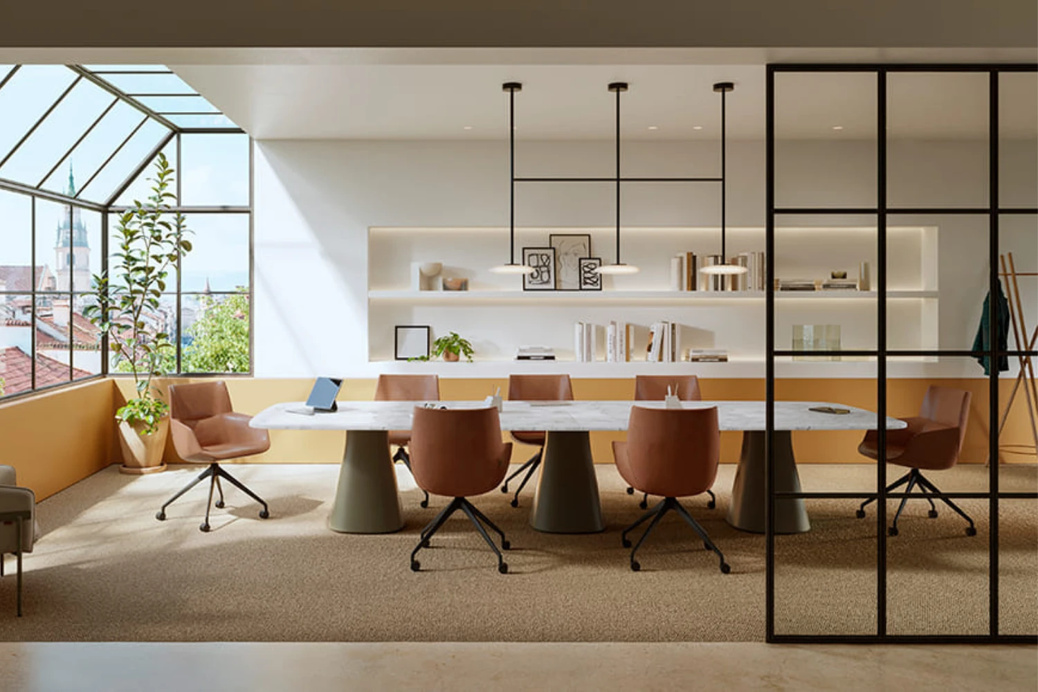 Table de réunion piètement sculptural Baelo Ambiance direction