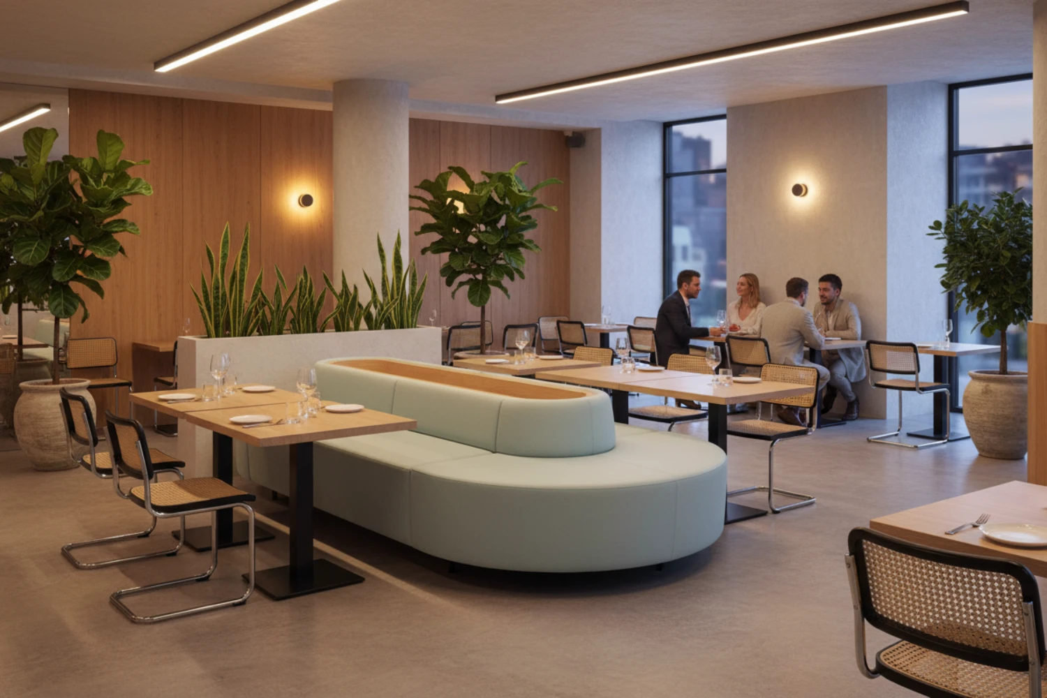 Banquette modulable en velours ovale bleu vert