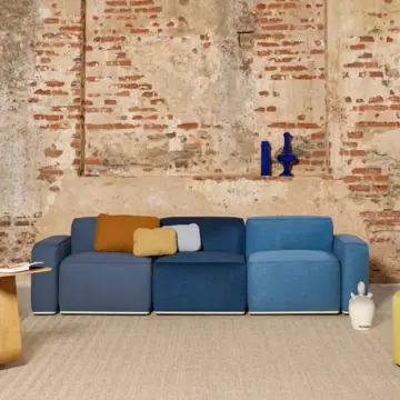 Canapé modulable coworking Veleta ambiance home bleu