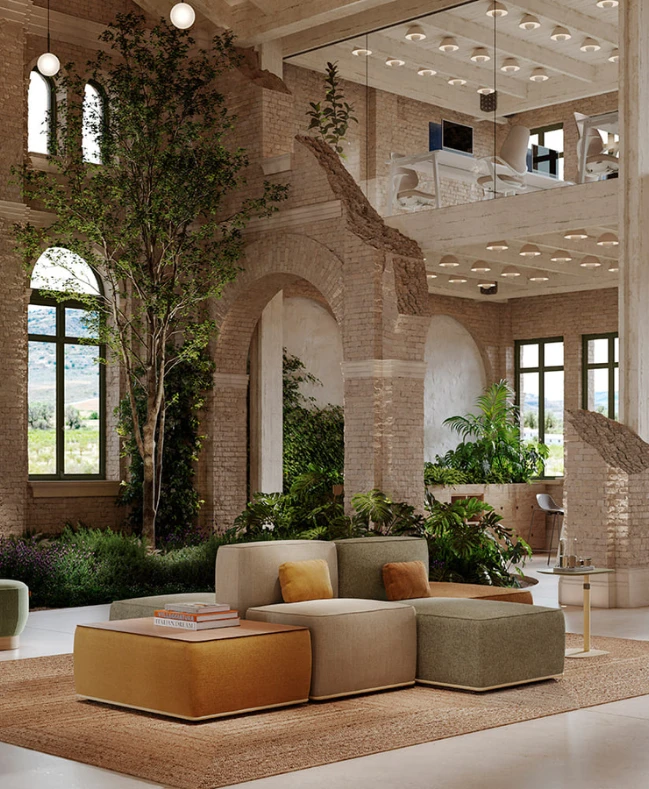 Canapé modulable coworking Veleta ambiance openspace