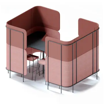 Alcove acoustique de réunion biophilique haute