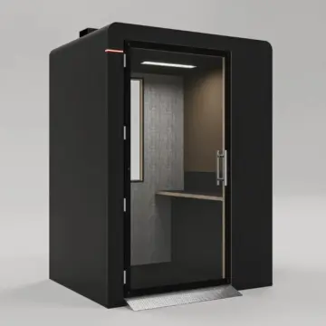 Box acoustique 1 personne confort Uno Noir Access PMR scaled Box acoustique 1 personne confort Uno Noir Access PMR