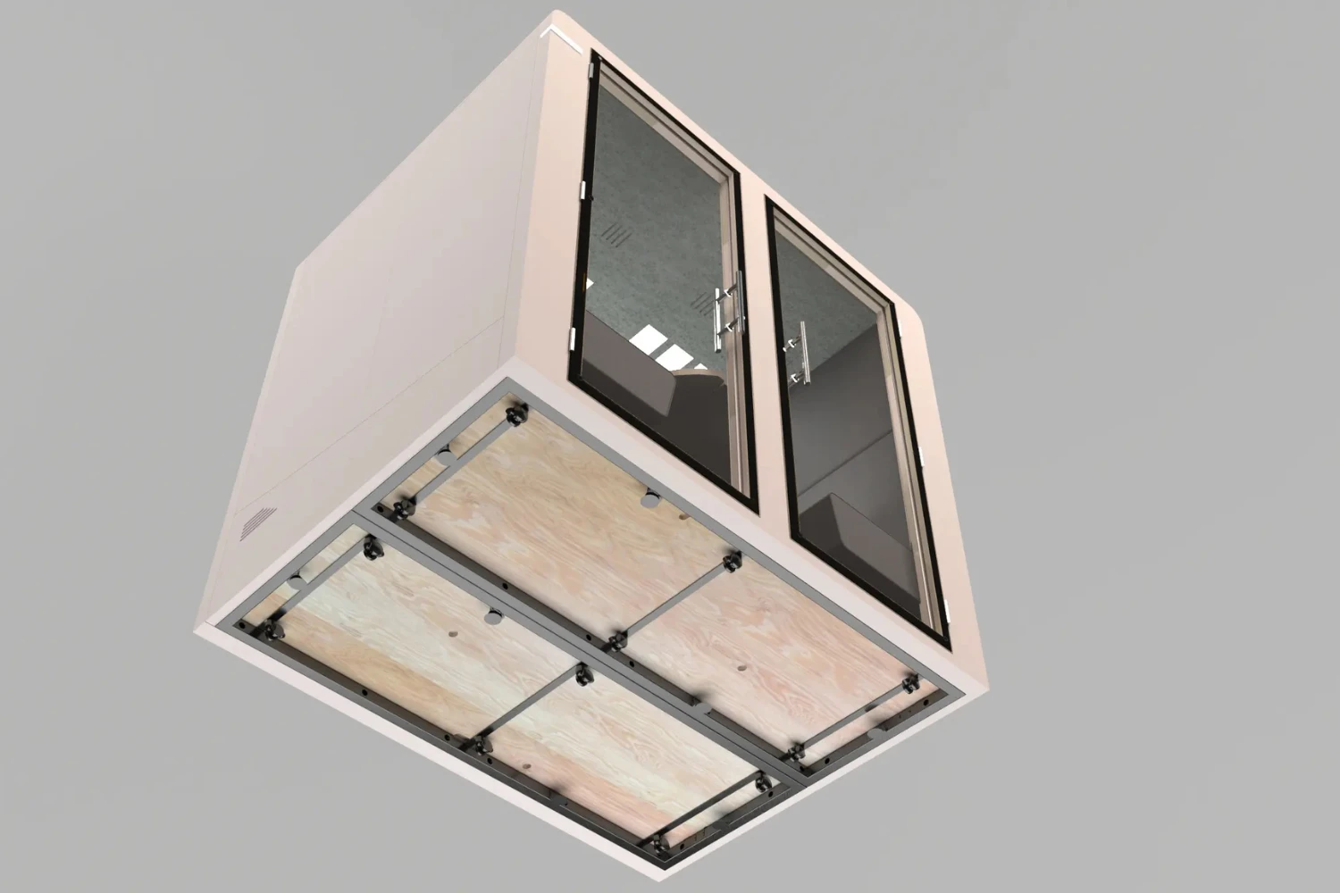 Box acoustique collaborative 2 à 6 personnes roulettes