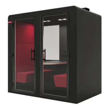 Box acoustique collaborative 4 personnes Quatro Noir