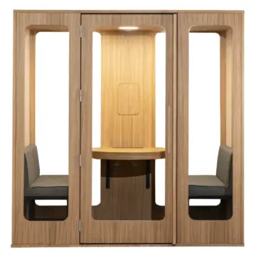 Cabine de réunion en bois 4 personnes Haven Bois chene