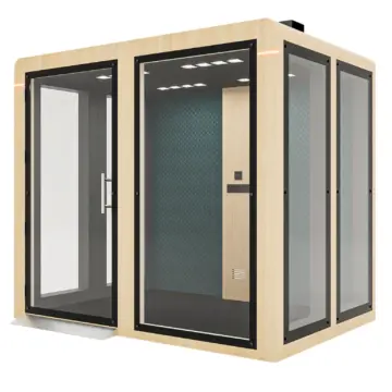 Box de reunion acoustique mobile Easy Meet 2 3 personnes Chene scaled Box de réunion acoustique mobile Easy Meet 2-3 personnes Chene