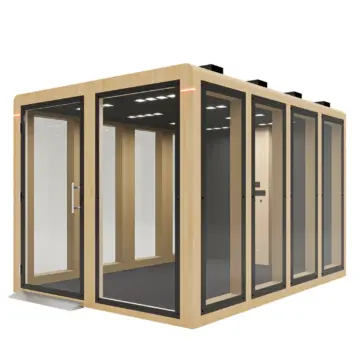 Box de reunion acoustique mobile Easy Meet 6 8 personnes Chene scaled Box de réunion acoustique mobile Easy Meet 6-8 personnes Chene