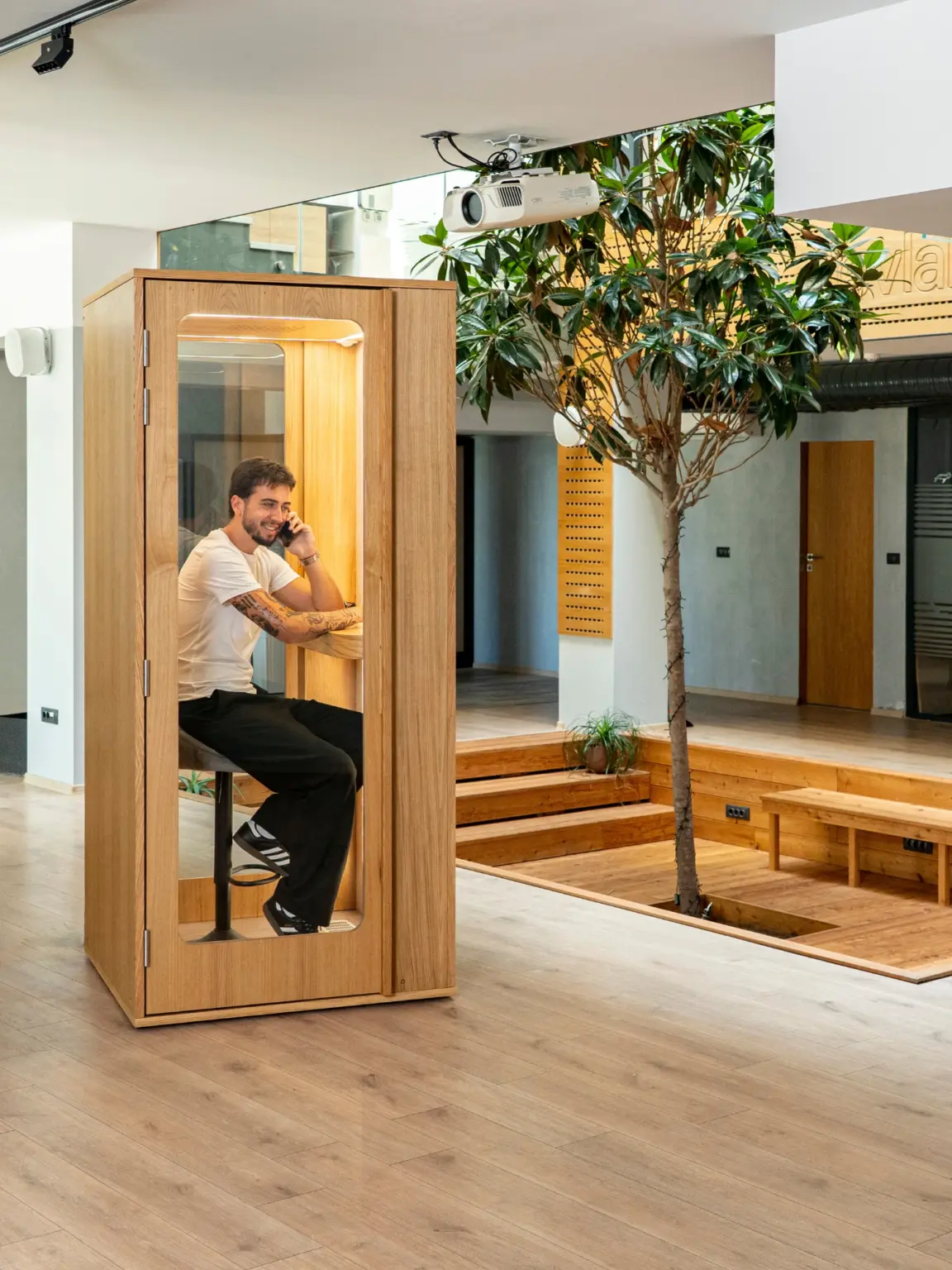 Cabine acoustique 1 personne en bois