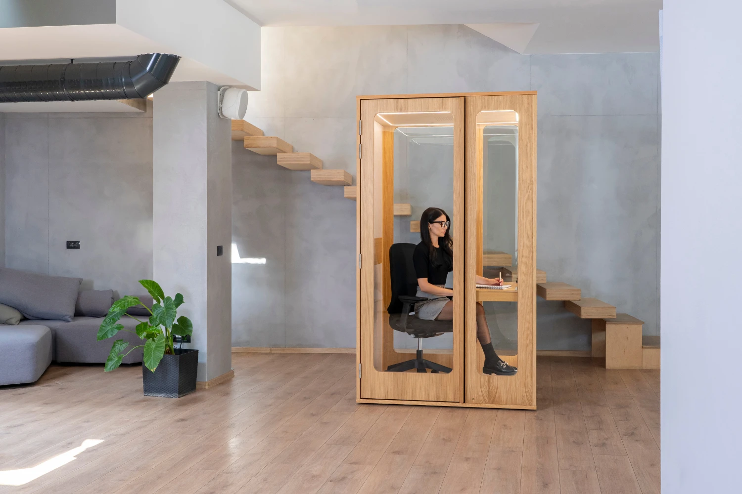 Cabine acoustique en bois 1 place Haven Ambiance 2 Cabine acoustique en bois 1 place Haven Ambiance