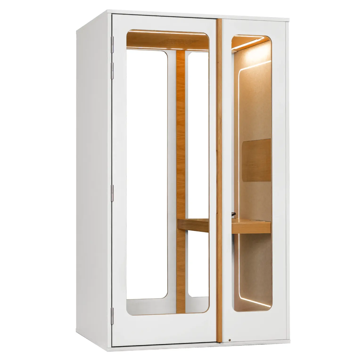 Cabine acoustique en bois 1 place Haven Blanc Cabine acoustique en bois 1 place Haven Blanc