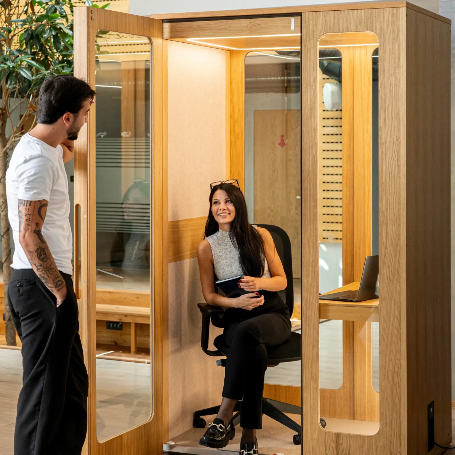 Cabine acoustique en bois 1 place Haven ambiance Cabine acoustique en bois 1 place Haven ambiance