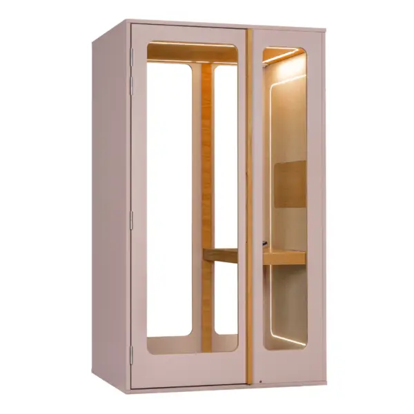 Cabine acoustique en bois 1 place Haven rose Cabine acoustique en bois 1 place Haven rose