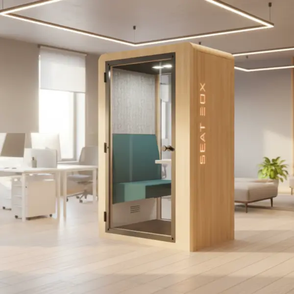 Cabine acoustique mobile 1 personne Seat box Chene ambiance
