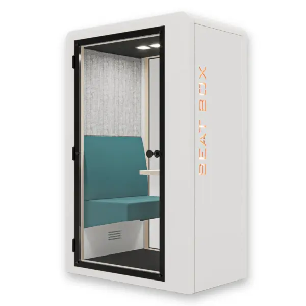 Cabine acoustique mobile 1 personne Seat box bois Blanc