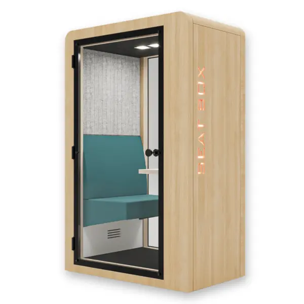 Cabine acoustique mobile 1 personne Seat box bois Chene
