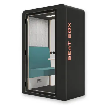 Cabine acoustique mobile 1 personne Seat box bois noir