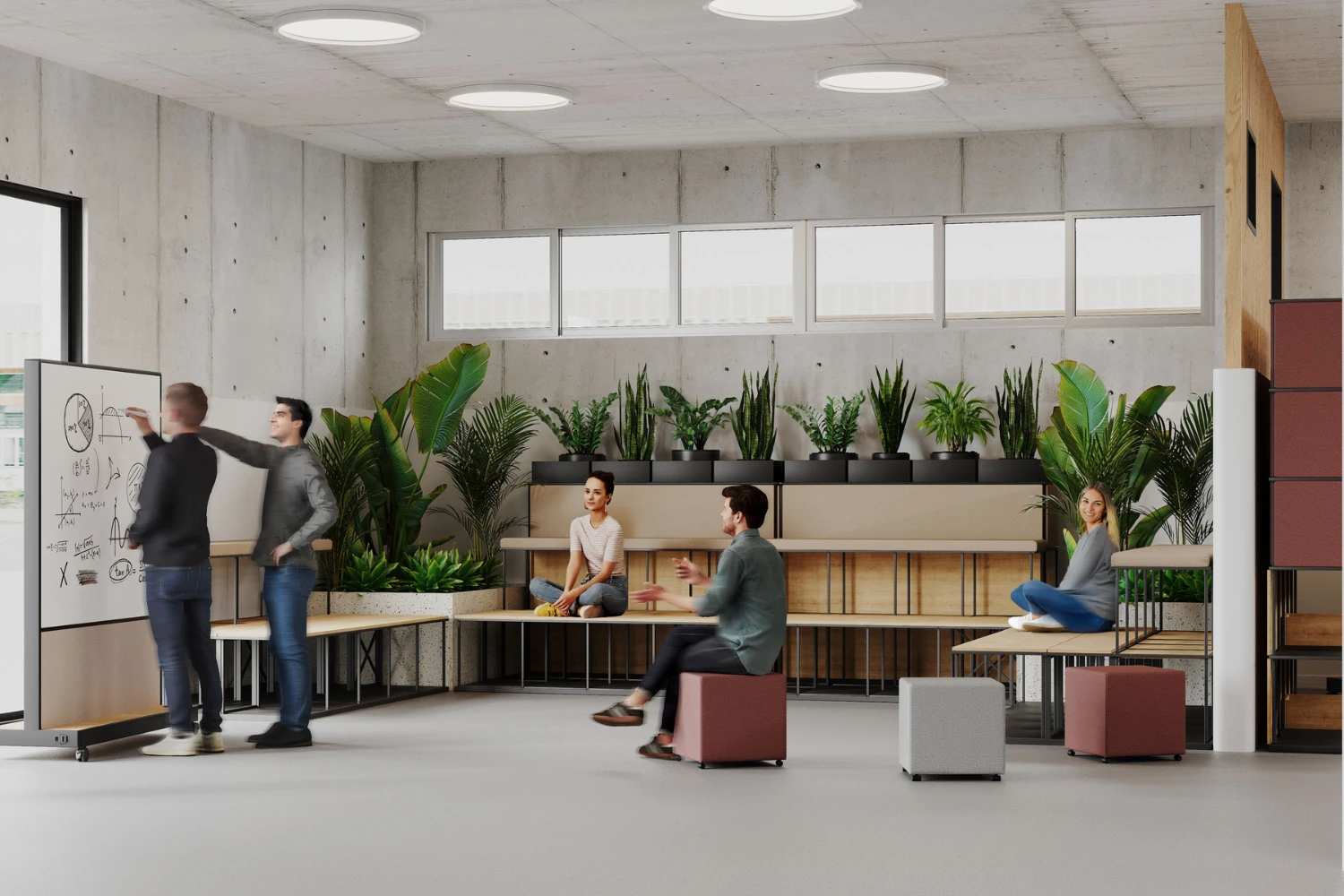 Gradin modulaire acoustique coworking Stack ambiance brainstorming Gradin modulaire acoustique coworking Stack ambiance brainstorming