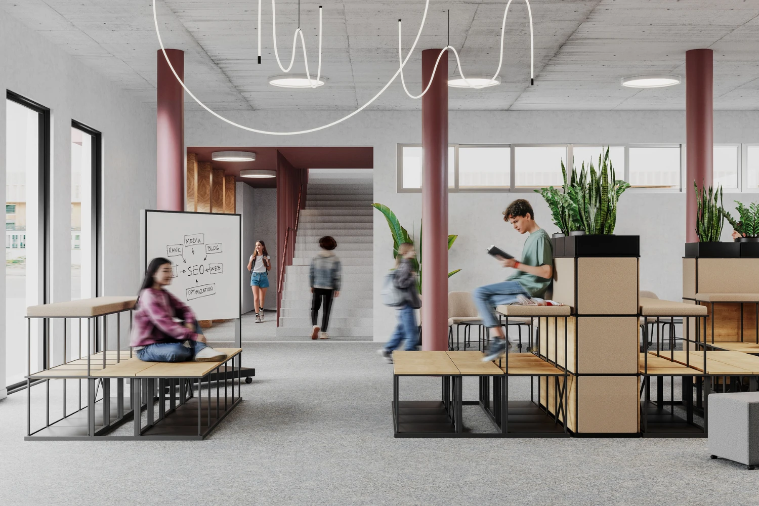 Gradin modulaire acoustique coworking Stack ambiance universite 1 Gradin modulaire acoustique coworking Stack ambiance université 1