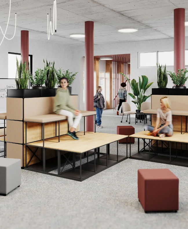 Gradin modulaire acoustique coworking Stack ambiance universite Gradin modulaire acoustique coworking Stack ambiance université