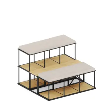 Gradin modulaire acoustique coworking Stack module 3 double assise scaled Gradin modulaire acoustique coworking Stack module 3 double assise