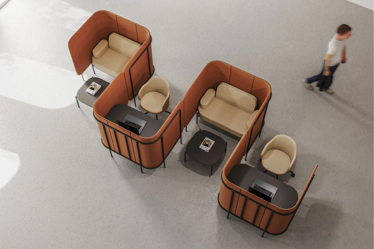 Sofa acoustique lounge design végétal Leaf configuration modulable