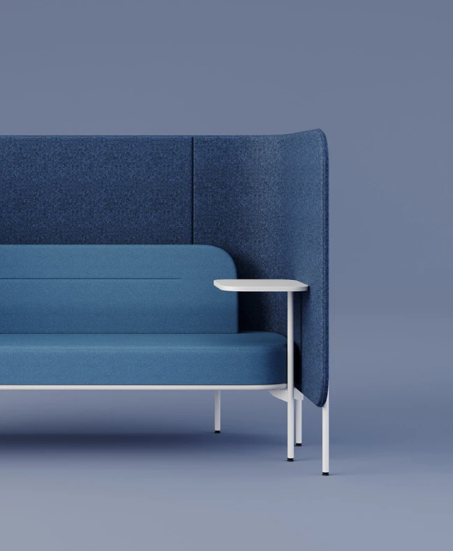 Sofa acoustique lounge design végétal Leaf détail tablette