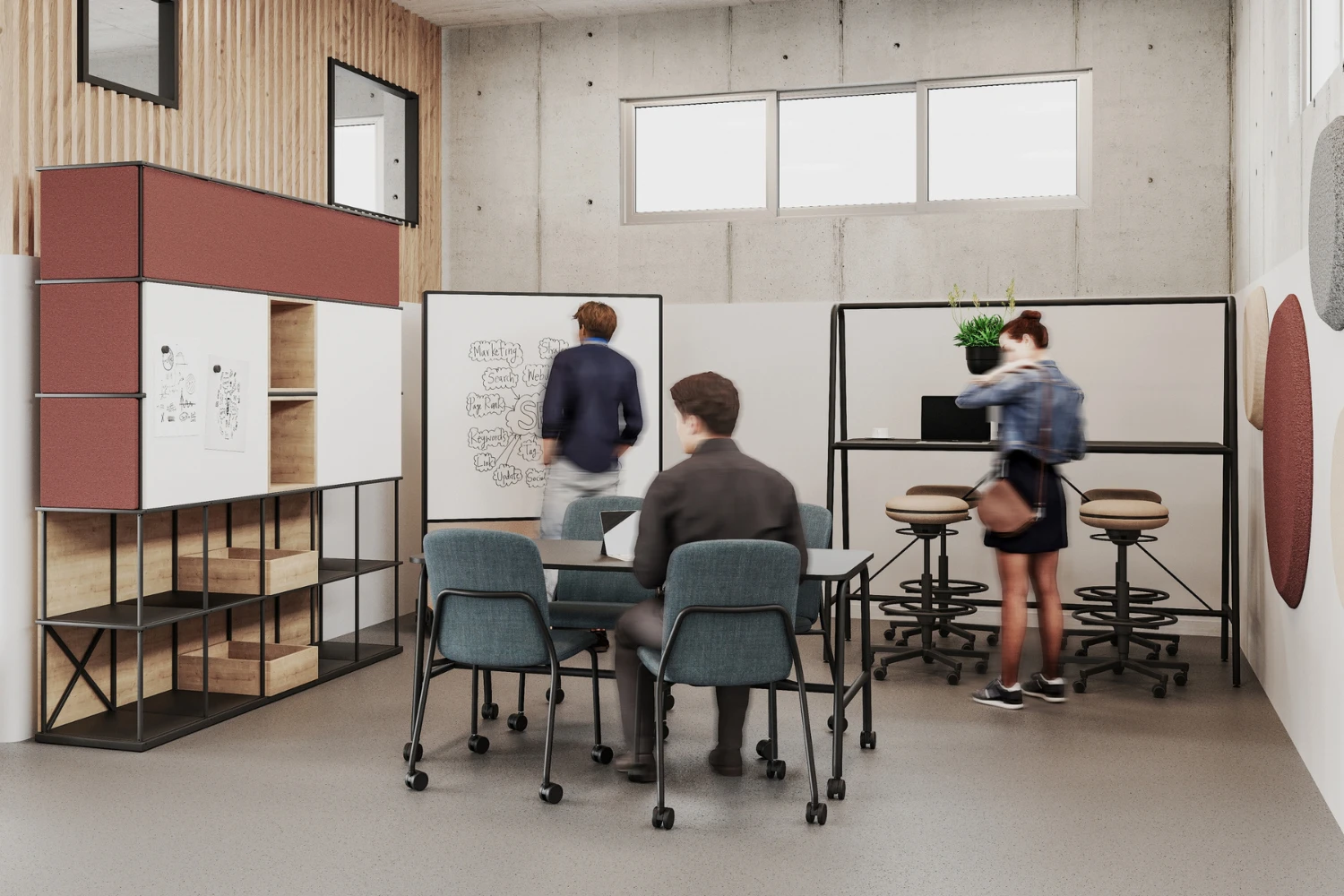 Tableau blanc mobile multifonctions Agile Wall inspiaration