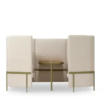 Alcôve acoustique bicolore à structure métallique design Marina 2 places