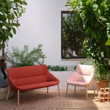 Canapé 2 places lounge configurable à l’assise enveloppante Bow ambiance méditerranéenne 1