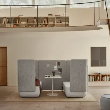 Canapé haut dossier pour zones d’échange Opéra ambiance alcove