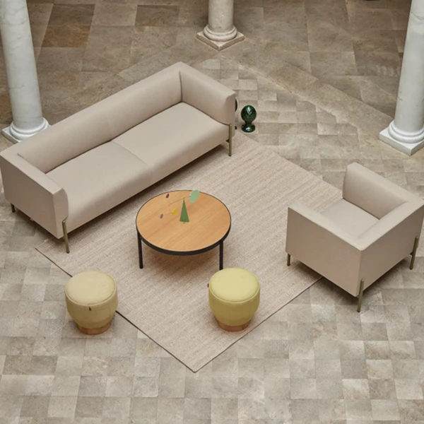 Canapé lounge design architectural Amivera ambiance beige (2)