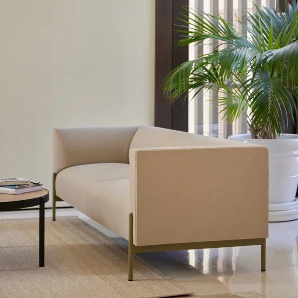 Canapé lounge design architectural Amivera ambiance beige