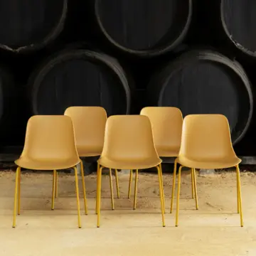 Chaise accueil clients haute résistance Abril ambiance jaune