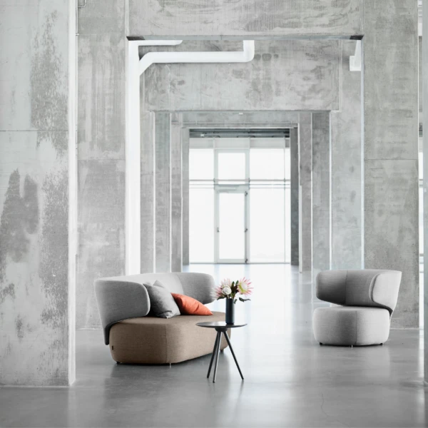 Fauteuil dossier enveloppant bicolore Basel ambiance 2