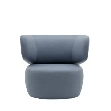 Fauteuil dossier enveloppant bicolore Basel bleu