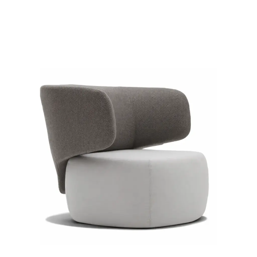 Fauteuil dossier enveloppant bicolore Basel